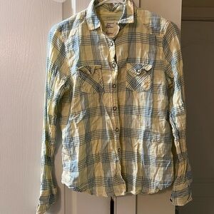 American Eagle Plaid Button-Up Shirt